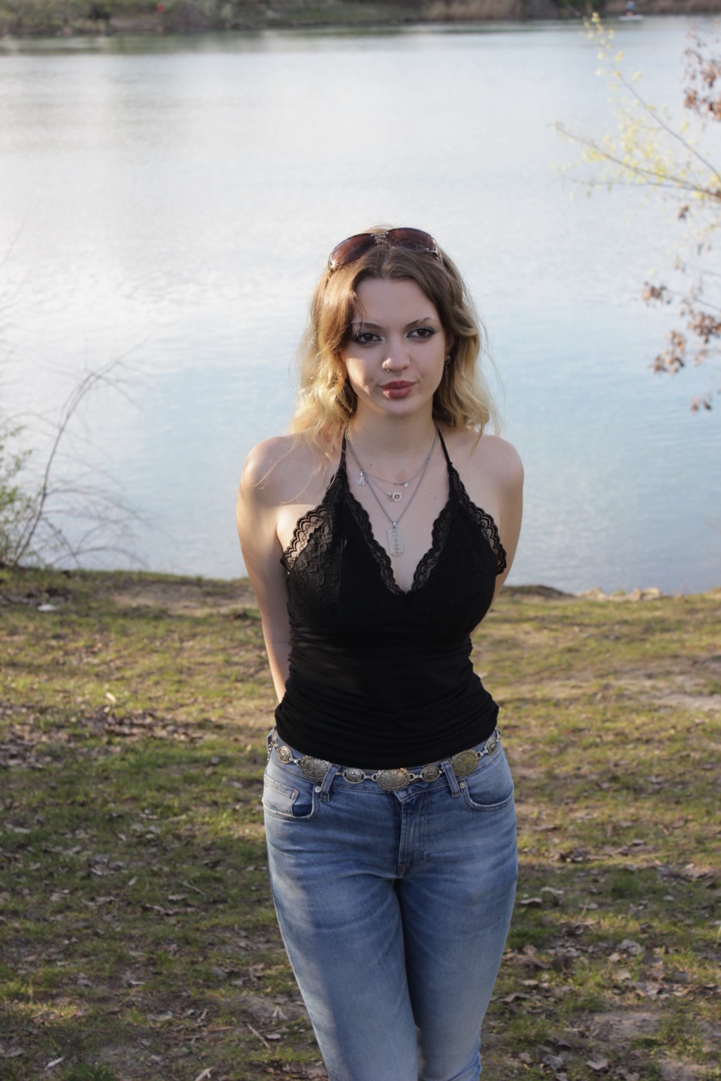 Portrait by a lake