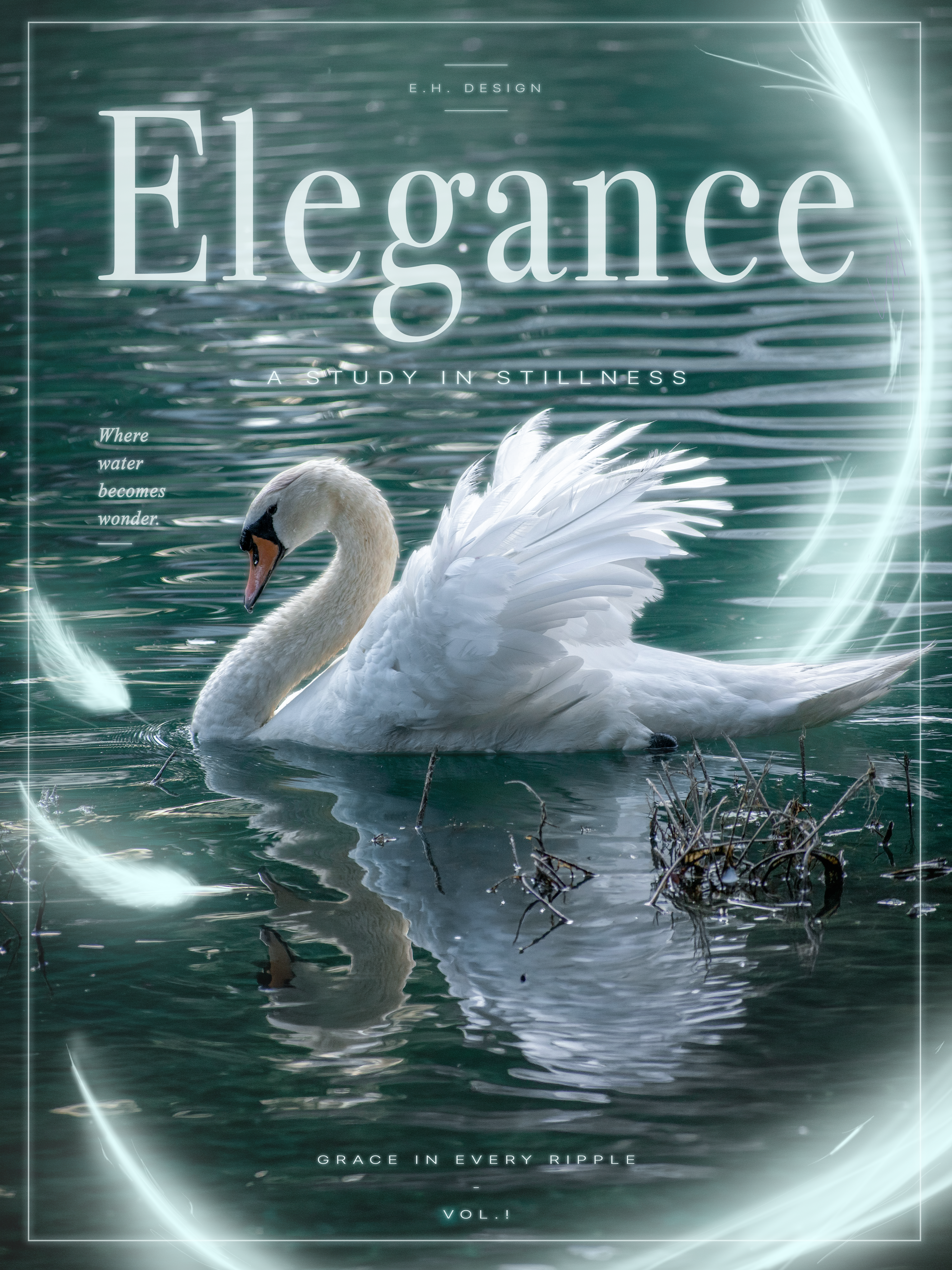 Editorial swan poster design